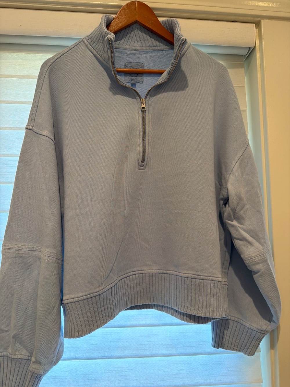 NWT Aerie Blue Oversized Full-Zip Sweatshirt – Size M - Picture 6 of 7